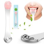 Moosec Tongue Scraper Cleaner, Get Rid of White Tongue, 100% BPA Free - 1 Set Comes 2 Silicone Tongue Brushes