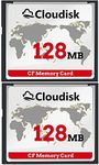 Cloudisk Pack of 2 Compact Flash Small Capacity 128MB not 128GB Memory Card CF Card Performance for Photography Camera (128 MB)