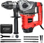 AOBEN 1-1/4 Inch SDS-Plus Rotary Hammer Drill with Vibration Control and Safety Clutch,13 Amp Heavy Duty Demolition Hammer for Concrete-Including 3 Drill Bits,Flat Chisels, Point Chisels