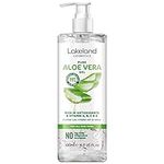 Lakeland Cosmetics Aloe Vera Gel contains 100% pure natural bio active aloe gel moisturiser, soothes cuts, irritated skin, burns & sunburn relief for face & body great aftersun lotion cream 500ml