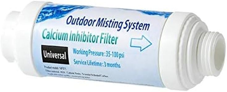 H&G lifestyles Misting System Calcium Inhibitor Filter for Patio Misters Inline Water Filter Effectively Reduce Hard Water Spots, Soften Water, Upgraded Formula