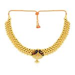 Malabar Gold & Diamonds Gold Necklace for Women 22k | Traditional Gold Thushi necklace 22kt | 22 kt (916) BIS Hallmark Gold Tushi for Birthday, Anniversary, Diwali & Festival Gift