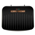 George Foreman 25811 Medium Fit Grill - Versatile Griddle, Hot Plate and Toastie Machine with Improved Non-Stick Coating and Speedy Heat Up, Black and Copper