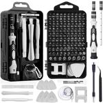 Sipobuy 115 in 1 Precision Screwdriver Set for DIY Hand Work & Repair - Magnetic Mini Tool Kit for iPhone, Laptop, PC, Watch, Glasses & More Electronics - Compact Case Included (Black)