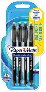 Paper Mate ComfortMate Fresh - Juego de bolígrafos de punta redonda (4 unidades, punta retráctil), color negro