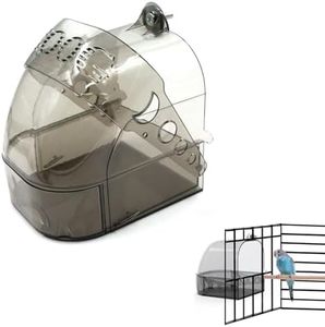 Baignoire pour Oiseaux - pour Perroquet - avec mangeoire à Oiseaux - pour Petits Oiseaux - Pinson, Perruche, canaris, Perroquet, Perroquet - 15,5 x 13 x 15,3 cm