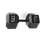 Amazon Brand - Symactive Cast Iron Solid Hex Dumbbell, Set of 1, 17.5 Kg