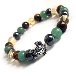 KITREE HEALING AND SEMI-PRECIOUS STONE CRYSTAL. BRACELET 8 MM ROUND FOR FENSHUI (Money)