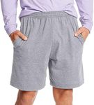 Hanes Men's Jersey Short with Pockets, Light Steel, Medium