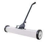 Qcunmag 24-Inch Magnetic Sweeper with Wheels, 40 LBS Telescoping Rolling Pickup Tool Sweeper with Adjustable Handle, Heavy-Duty Floor Magnet Roller to Pick Up Nails Screw Collection, Garage Yard