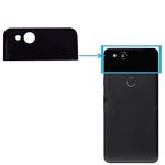 Pacificdeals Back Glass Panel Compatible for Google Pixel 2 with Adhesive Sticker (Upper Part) - Just Black