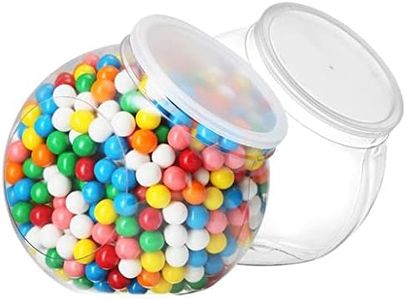 DilaBee 2-Pack Plastic Candy Jar - 96oz Large Candy Jars with Lids for Candy Buffet, Kitchen & Office Desk - Plastic Jars with Lids for Candy, Cookies & Snacks - Clear Jar with Labels BPA-Free