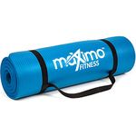 Maximo Exercise Mat -183cm x 60cm Extra Thick Yoga Mats for Men, Women, Home Gym Accessories for Pilates, Sit Ups, Stretching, (Blue, 10mm Thick)