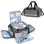 Trunab First Responder Bag Empty, Professional Medical Supplies Bag First Aid Kits Bag with Inner Dividers for Home Health Nurse, Community Care, EMT, EMS, Grey, Bag ONLY - Patented Design