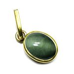 Jewelryonclick Natural Cat's Eye Gold Plated Pendants For Women Astrology Chakra Healing 5 Carat Gemstone