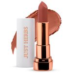 Just Herbs Matte Lipstick, Hydrating Nourishing and Liquid Waterproof Long Stay Relaxed Matte Bullet Lipsticks for Women 4.2 gm (Nude Play)