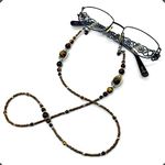 ALBATROSART -HANDMADE Eyeglass Chains Elegant Eyewear Retainer Beaded Eyeglass Strap Holder Natural Stone Beaded Eyewear Retainer (TIGER EYE Stone Beaded Design)