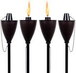BIRDROCK HOME Outdoor Torches - Durable Construction, Modern Design, Weather Resistant, Citronella Oil Compatible, Ideal for Backyards, Patios, Pathways - Conical Bronze, 4 Pack