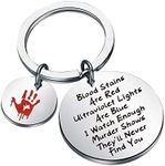 True Crime Gifts Blood Stains are Red Keychain Horror Quotes Gift Hallowen Day Gift (Blood Stains Keychain)