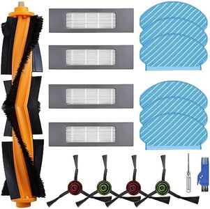 Bibemorol Replacement Parts for Ecovacs DEEBOT OZMO T8 AIVI T8 MAX T8 T9 N8 Pro N8+ N8 Pro Plus N7 T5 Robot Vacuum, Including Main Brush, Filter, Side Brush, Mop Cloth,HEPA Foam Filter