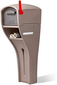 Step2 MailMaster Extra Large Mailbox & Post, Weather Resistant, Large Outdoor Mailboxes, Made of Durable Plastic, Easy to Install, Flag Included, Mocha
