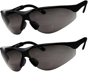 grinderPUNCH 2 Paires de Lunettes de Soleil de sécurité bifocales Verres Noirs avec Coin de Lecture - dioptrie des Bras entièrement réglables/+2.00