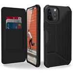 URBAN ARMOR GEAR UAG Designed for iPhone 12 Pro Max Case [6.7-inch Screen] Flip Folio Cover w/Card Slots and Viewing Stand Feather-Light Rugged Metropolis Protective Cover, Armortex FIBR ARMR Black