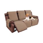 RAPRAP 100% Waterproof Non-Slip Recliner Sofa Cover for Dogs, Pets, 3 Seat Reclining Chair Cover with Pocket, Washable Recliner Armchair Protector Three Seater,Taupe,3 Seats