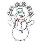 ProductWorks Pro-Line 60-Inch Juggling Snowman Indoor/Outdoor Christmas Yard Decoration, 265 Animated LED Lights