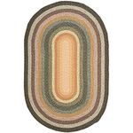 SAFAVIEH Braided Collection Area Rug - 4' x 6' Oval, Multi, Handmade Country Cottage Reversible, Ideal for High Traffic Areas in Living Room, Bedroom (BRD308A)