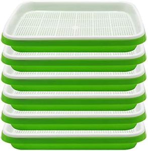 Seed Sprouter Tray, 6 Pack Seed Germination BPA Free Nursey Tray Seed Garden Wheatgrass Cat Grass Seedling Planting Storaging Trays Microgreens Growing Trays