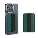 kwmobile Card Holder for Smartphones (Set of 2) - Stick On Wallet for Back of Phone or Case with Hand Strap - Dark Green