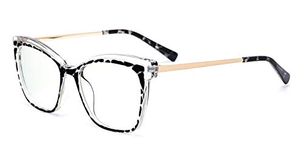SOOLALA TR90 Spring Hinge Anti Blue Light Reading Glasses Women Computer Eyeglasses Presbyopic Magnifying Glasses (Reading +1.0, Leopard)