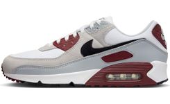 Nike Men Air Max 90 Sneaker, White Black Dark Team Red Pure Platinum, 8.5 UK