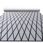 FOCEAN Boat Flooring EVA Foam Boat Decking Marine Mat Non-Slip Self-Adhesive Flooring Sheet for Motorboat Kayak Surfboard Garden Flooring Swimming Pools, 94.5''x 15.7'', Grey with Black Lines