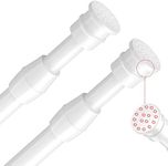 AIZESI Spring Tension Curtain Rods Short Tension Rod (White, 27" to 40"-2Pcs)