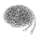 JMIATRY 10 Metres Length 304 Stainless Steel Chain, 3mm Heavy Duty Chain Links, Galvanized Steel Welded Link Chain Lift for Fence Gate, Garage Doors, Swing Chain and Bicycle Security Lock