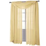 Royal Hotel Abri Gold Rod Pocket Crushed Sheer Curtain Panel, 50x108 inches