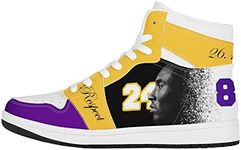 XxBeBOLDxX The Mamba 24-Legend Custom Sneakers, Sports Basketball Shoes, White, White, 12