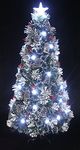 Snowy White Pine Pre-lit Flocked Fiber Optic Christmas Tree (5ft)