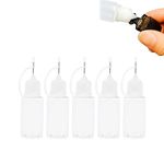 Precision Tip Applicator Bottles, 5 PCS Quilling Glue Needle Tip Glue Bottle Applicator 10 ml Bottles Liquid Dropper Filling Glue Shaker for DIY Quilling Craft, Oiler Bottle, Small Gluing Projects