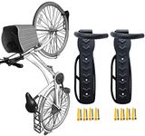 2PCS Bike Rack Garage Wall Mount Bike Hanger Storage System Vertical Bike Hook for Indoor Shed Easily Hang/Detach Heavy Duty Holds up to 65 lb with Screws Black