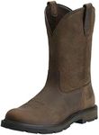 ARIAT mens Ariat Groundbreaker Round Toe Work Boot Men s Wide Calf Work Boots, Brown Shaft, 14 Wide US