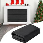 whumsdog Magnetic Fireplace Blanket for Heat Loss, Black Indoor Covers Keep Drafts Out Stops Draft Stopper with Built-in Magnet Iron Frame, Energy Saver (39''x32'')