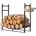 VIVOHOME 3ft Heavy Duty Indoor Outdoor Firewood Storage Log Rack with Kindling Holder