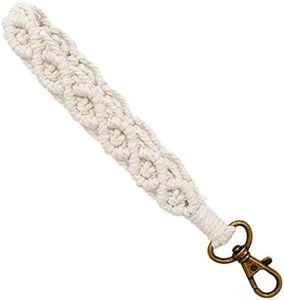 Poemtian Handmade Braided Wrist Lanyard Keyring Boho Macrame Keychain Bracelet Handmade Wristlet Keyring Car Key Holder for Women Girls