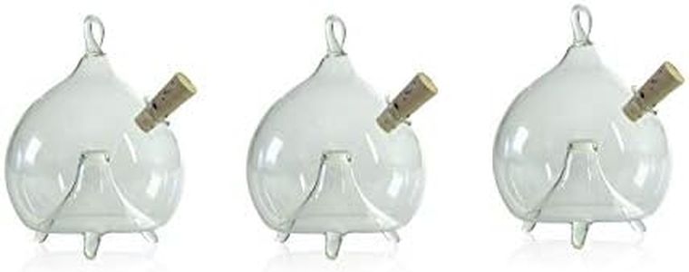 Fliegenfalle zum Stellen und Hängen 3 Stück d 6cm mundgeblasen handgeformt Lauschaer Glas das Original