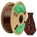 Pinuotu Silk Filament PLA 1.75mm Clog-Free Shiny 3D Printer Filament, 1kg Spool (2.2lbs), Dimensional Accuracy +/- 0.03 mm, Fit Most FDM Printer,PLA Silk Tea Brown