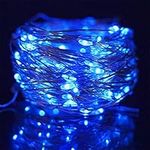 Twinkle Star 200 LED 66ft Halloween Fairy String Lights USB & Adapter Powered, Dimmable Control Starry Silver Wire Lights Home Lighting Indoor Outdoor Bedroom Wedding Christmas Party Decoration, Blue