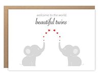 BYANIKA A6 New Baby Twins Card | Congratulations Welcome Home To The World Family | Newborn Cards | Congratulations On The Birth Of Your New Borns | Twin Essentials | Cute Gifts For Parents